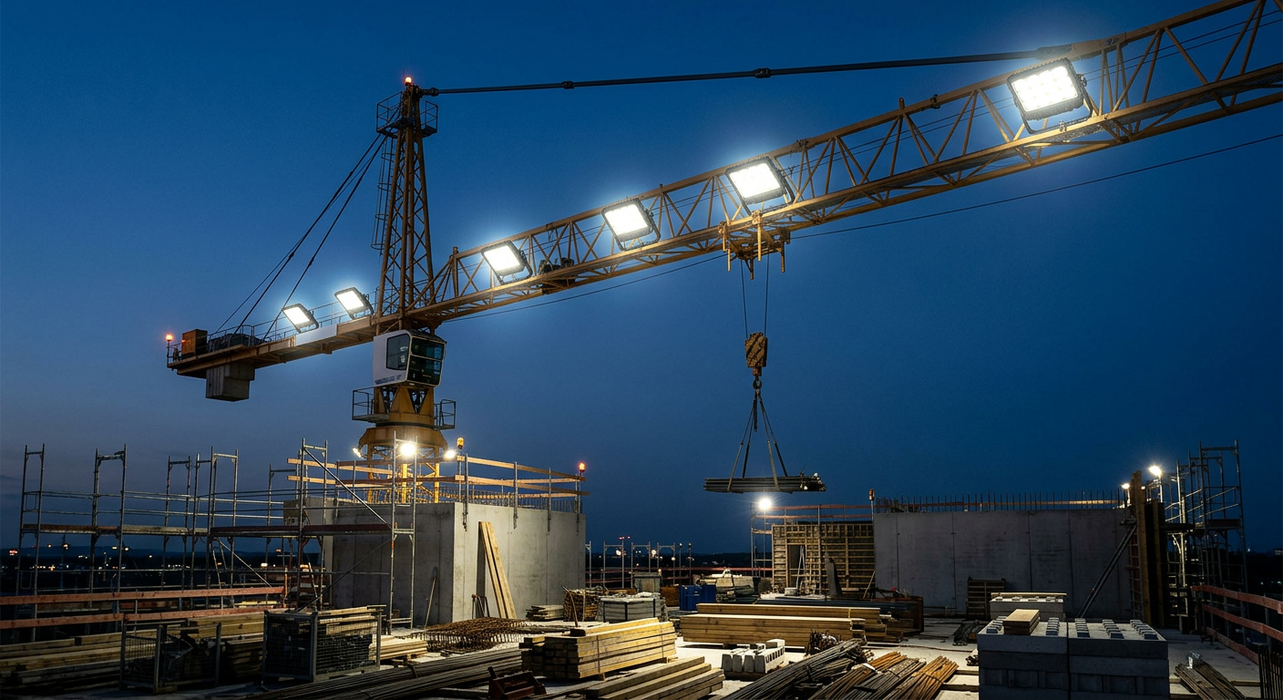 Eine 48V Kranbeleuchtung, die für optimale Sichtbarkeit und Sicherheit am Arbeitsplatz sorgt.